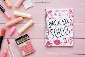 Free PSD pink back to school composition