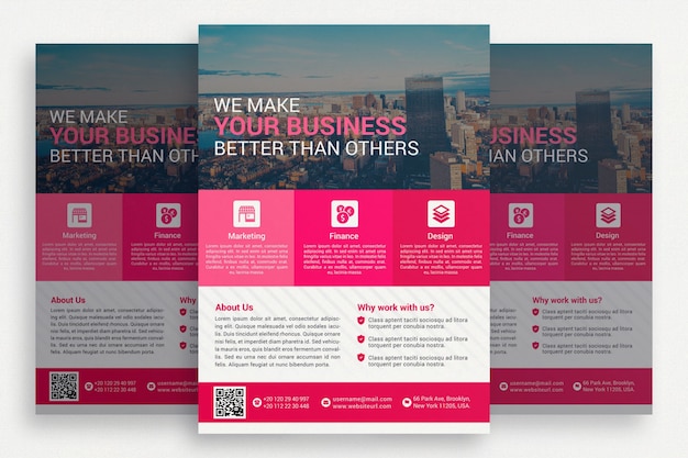 Pink Business Brochure PSD Template – Free Download