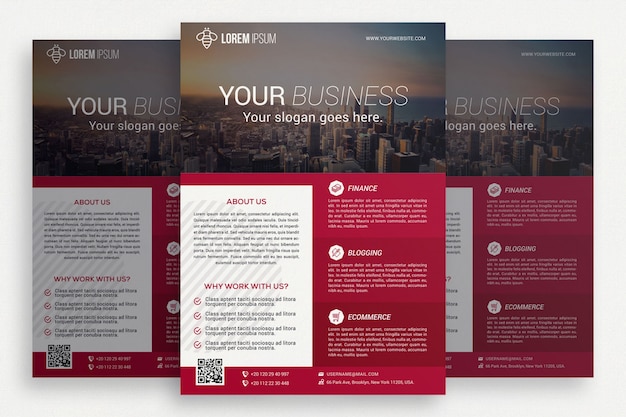 PSD gratuito brochure aziendale rosa