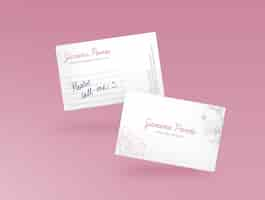 Free PSD pink bussiness card mockup