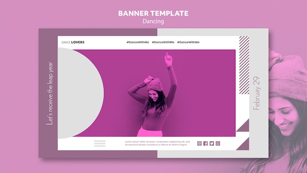 Pink dancing banner template