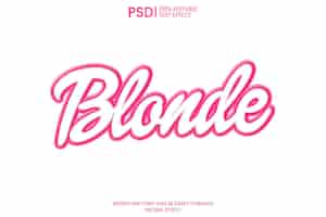 Free PSD pink doll 3d text effect