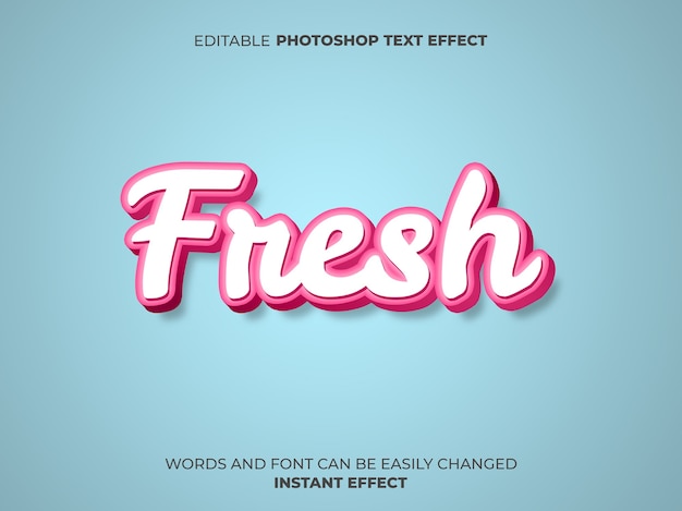 Pink Fresh Style Text Effect – Free PSD Template for Download