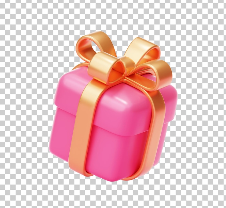 無料PSD ピンクのギフトボックスのアイコン - 恋愛バレンタイン結婚式のサプライズコンセプト - 3dイラストの背景