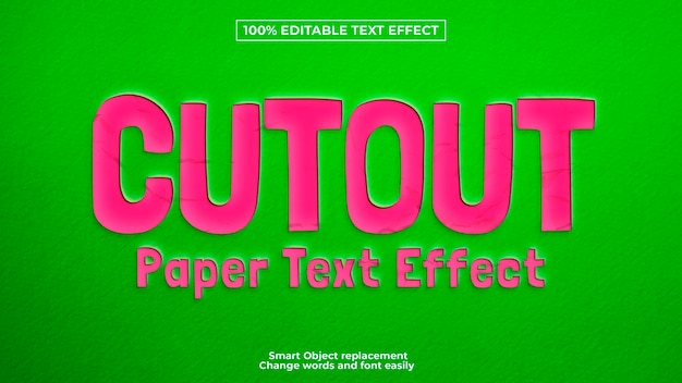 Free PSD pink papercut text effect