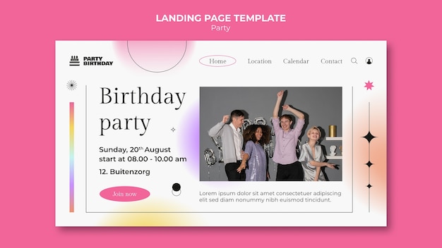 Free PSD pink party template design