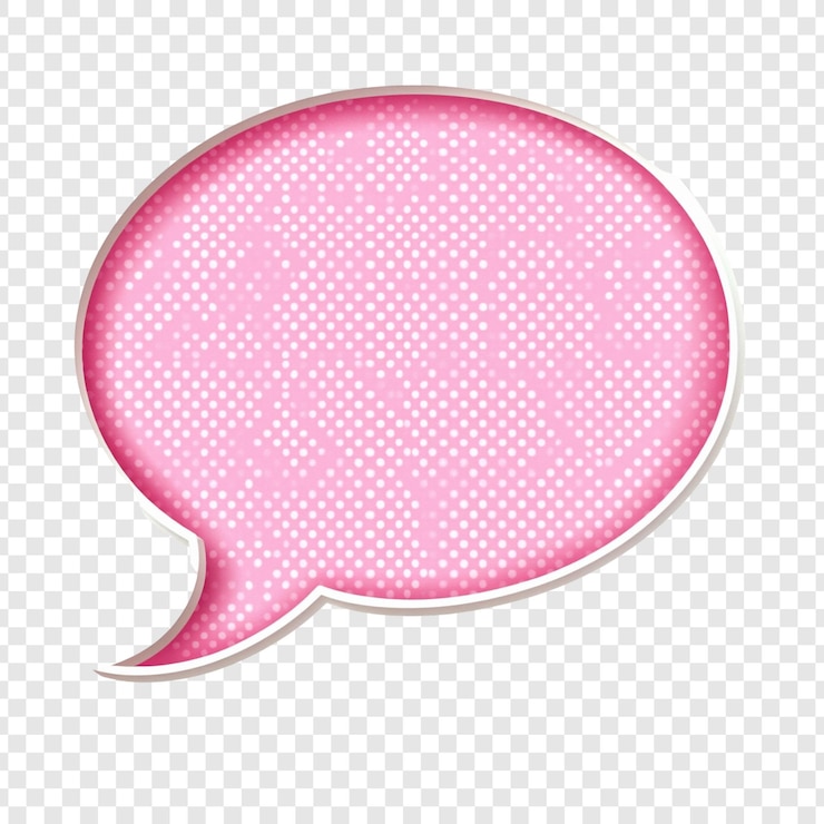 Free PSD pink polka dot speech bubble graphic design element