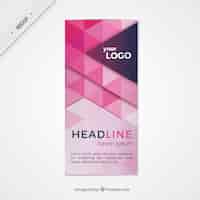 Free PSD pink triangles flyer mockup