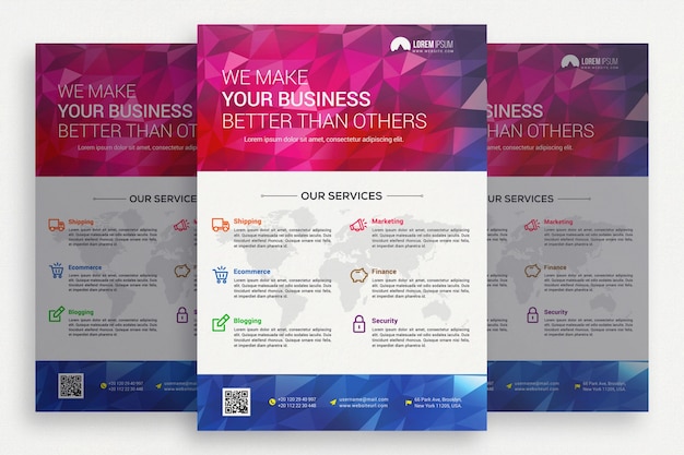 Pink and White Business Brochure – Free PSD Template for Download