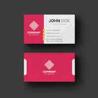 Free PSD pink and white business card