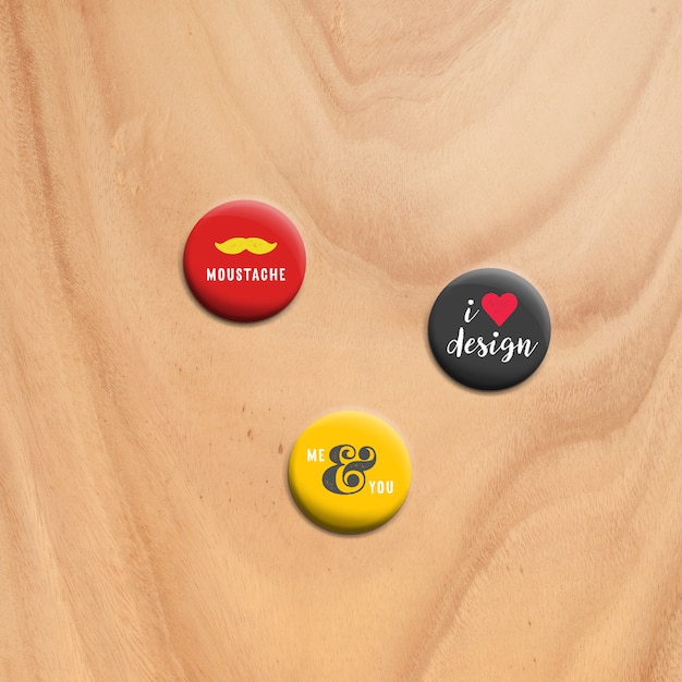 Pins Mock Up Design Free PSD Download