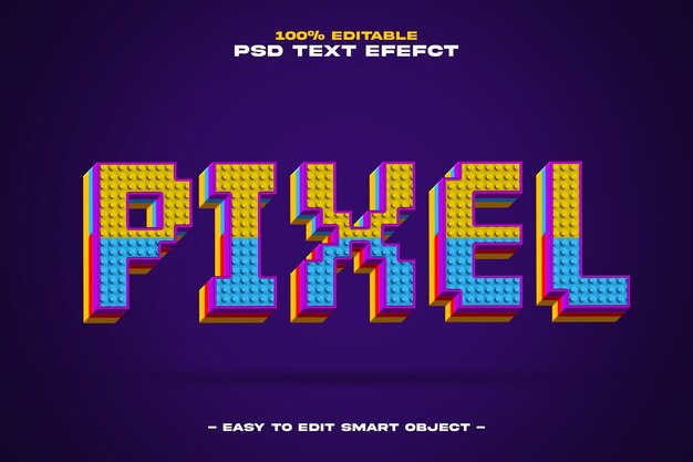 pixel brick toy style editable text effect