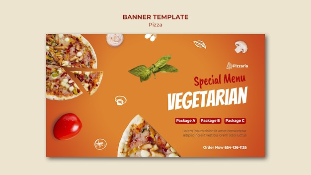 PSD gratuito modello di banner pizza