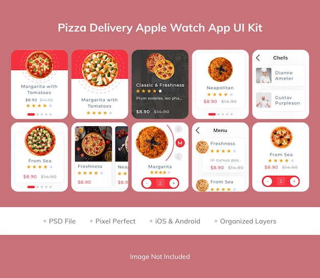 피자 배달 apple watch 앱 ui 키트