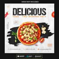 Free PSD pizza food social media banner post template