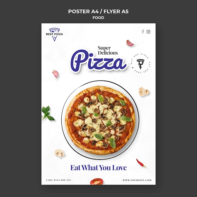Шаблон плаката пиццы