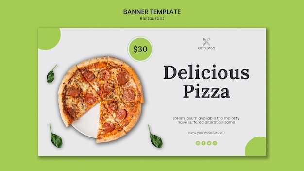Бесплатный PSD Пицца ресторан рекламный баннер шаблон