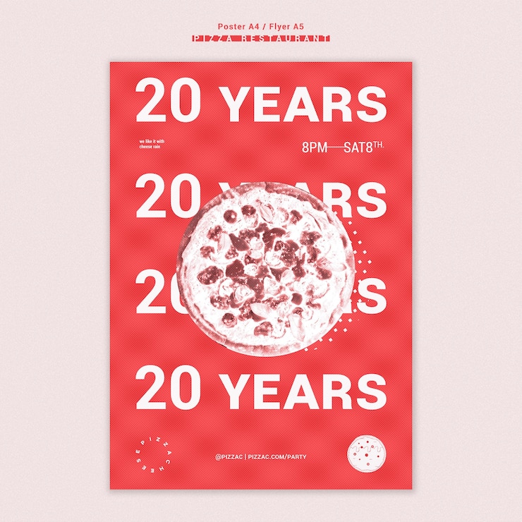 Free PSD pizza restaurant ad template poster