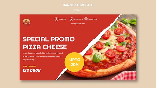 Free PSD pizza restaurant banner template