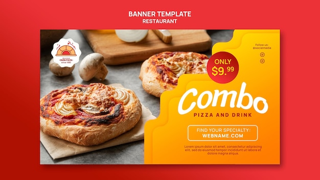 Pizza restaurant banner template