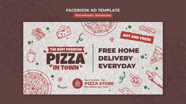pizza restaurant facebook template