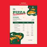 PSD gratuito modello di fattura del ristorante pizza