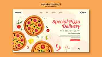 PSD gratuito modello di landing page del ristorante pizza