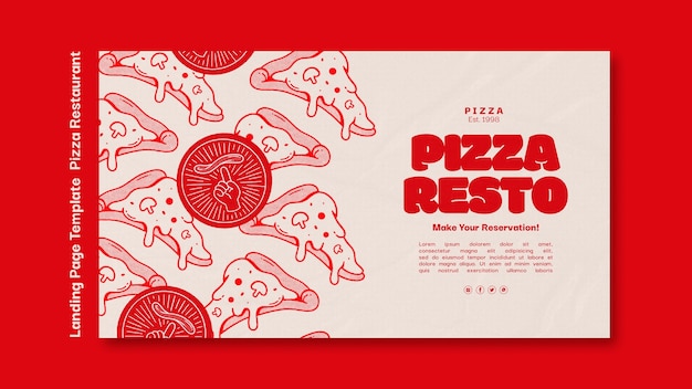 PSD gratuito disegno del modello del ristorante pizzeria