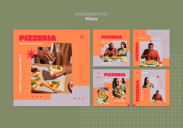 Бесплатный PSD Дизайн шаблона ресторана пиццы
