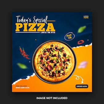 Шаблон сообщения в социальных сетях pizza