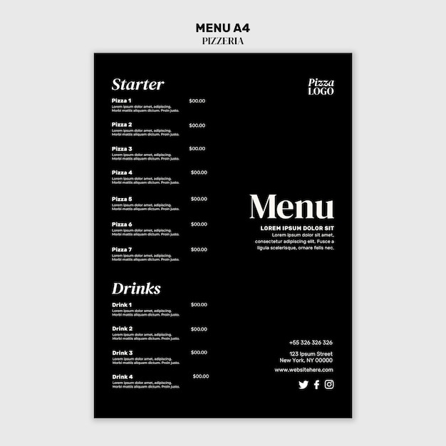 Free PSD pizzeria design template