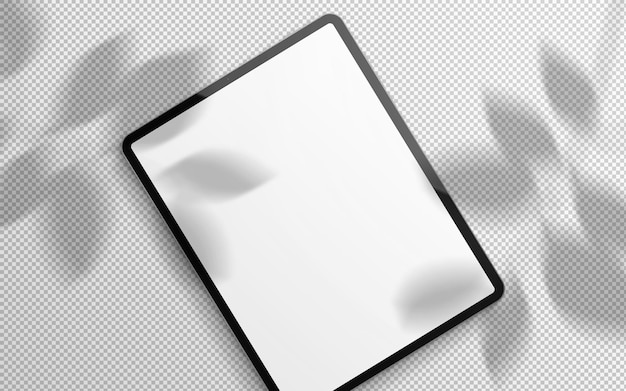 Plain white tablet pro composition on transparent background