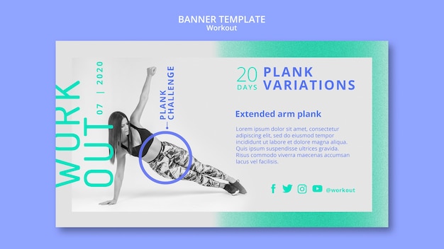 Free PSD plank variations banner template