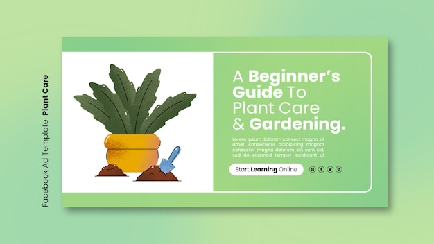無料PSD 植物ケアfacebookテンプレート