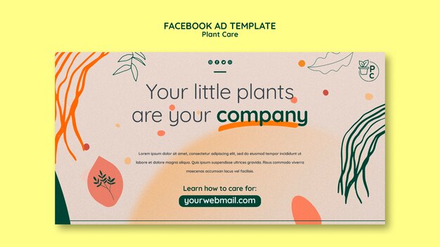 無料PSD 植物ケアfacebookテンプレート