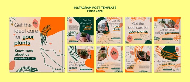 plant care instagram posts template