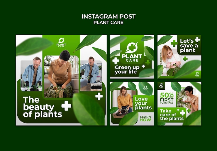 Free PSD plant care instagram posts