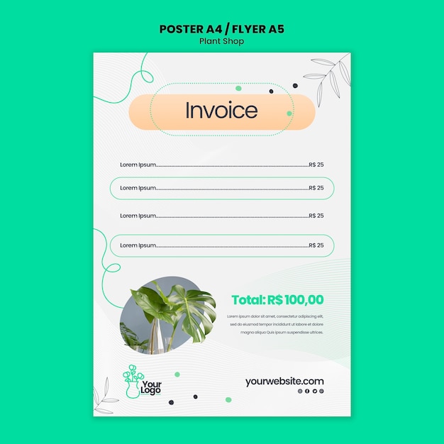 無料PSD 植物ケアポスターテンプレート