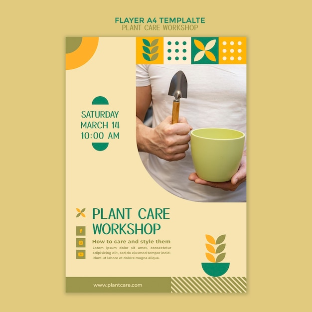 Free PSD plant care workshop flyer template