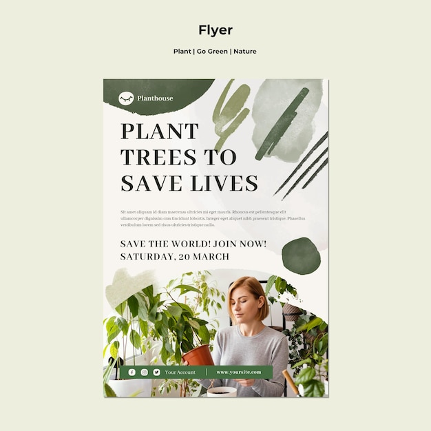 Plant go green nature flyer
