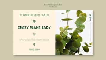 Free PSD plant lady banner template