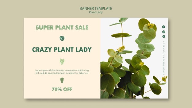 Plant lady banner template