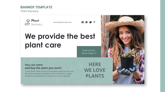 Free PSD plant nursery ad template banner