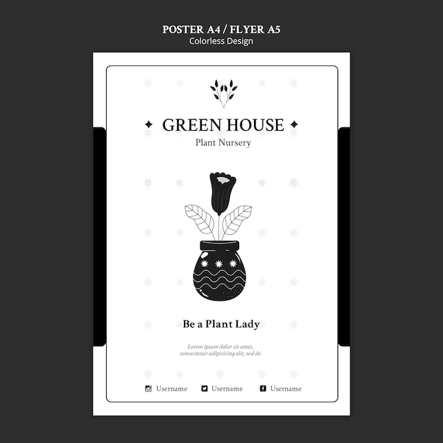 Plant nursery poster template