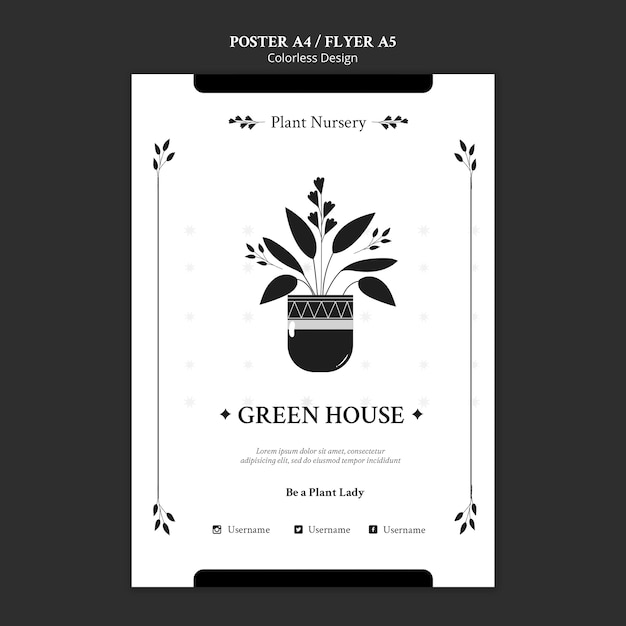 Plant nursery poster template