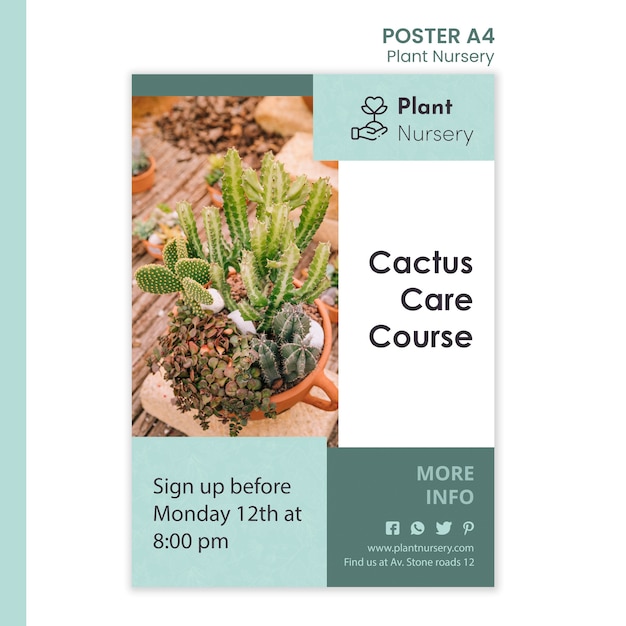 Free PSD plant nursery template poster