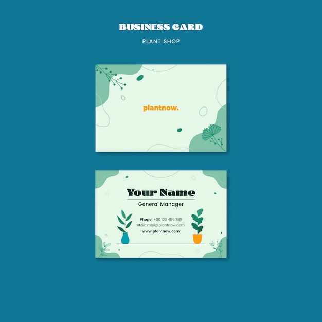Plant shop business card template
