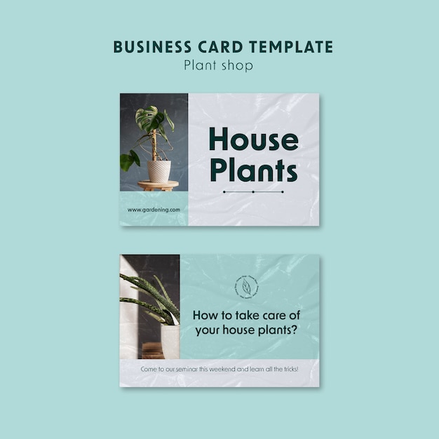 Free PSD plant shop business card template