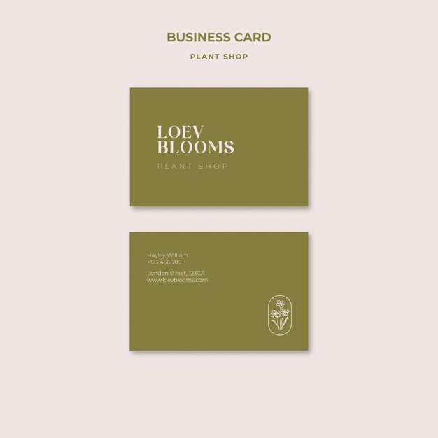plant shop business card template
