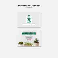 Free PSD plant shop business card template